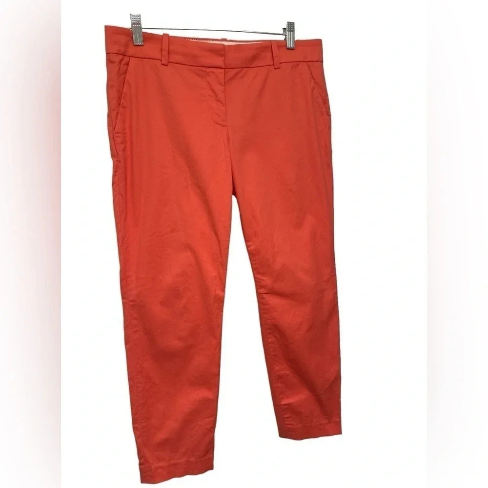 J. Crew flat front Cafe Capri pink chino pants